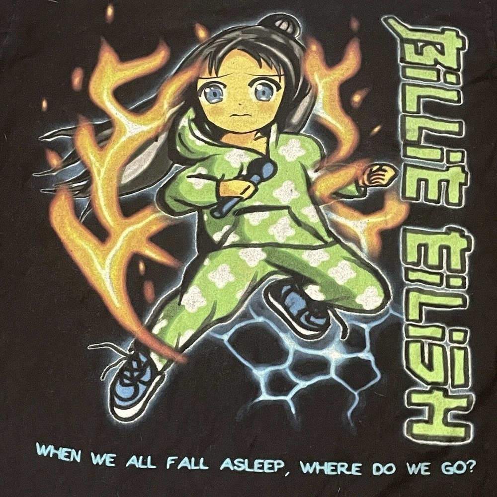 Billie Eilish 2019 World Tour Black Short Sleeve Graphic T Shirt Size‎ Medium - Picture 2 of 7